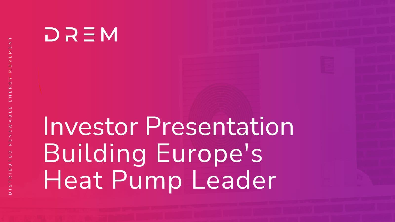 DREM seed pitch deck, slide 1